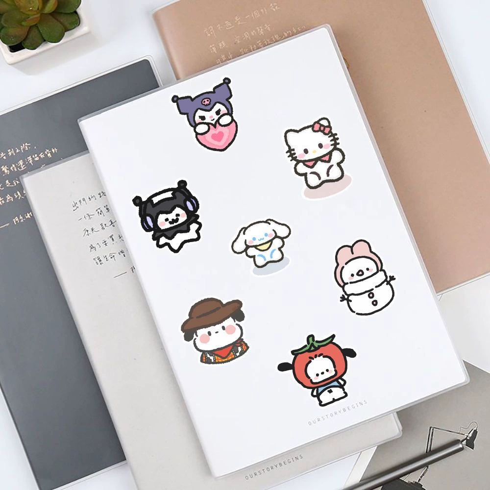 100 листов ручной росписи наклейки Sanrio, Kurome Cinnamon Dog Melody Pacha Dog Карикатура наклейки Оптовая торговля