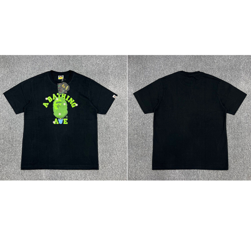 APE Ape トレンドブランド 外国貿易 ヘビーウェイト ピュアコットン ラウンドプリント 男女同型 ゆったり プレミアム 半袖 Tシャツ 25SS|undefined