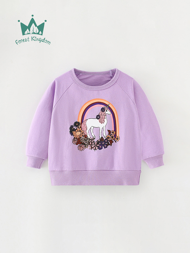 Niñas suéter otoño algodón nuevo europeo y americano de los niños ropa superior cuello redondo bebé niñas en stock