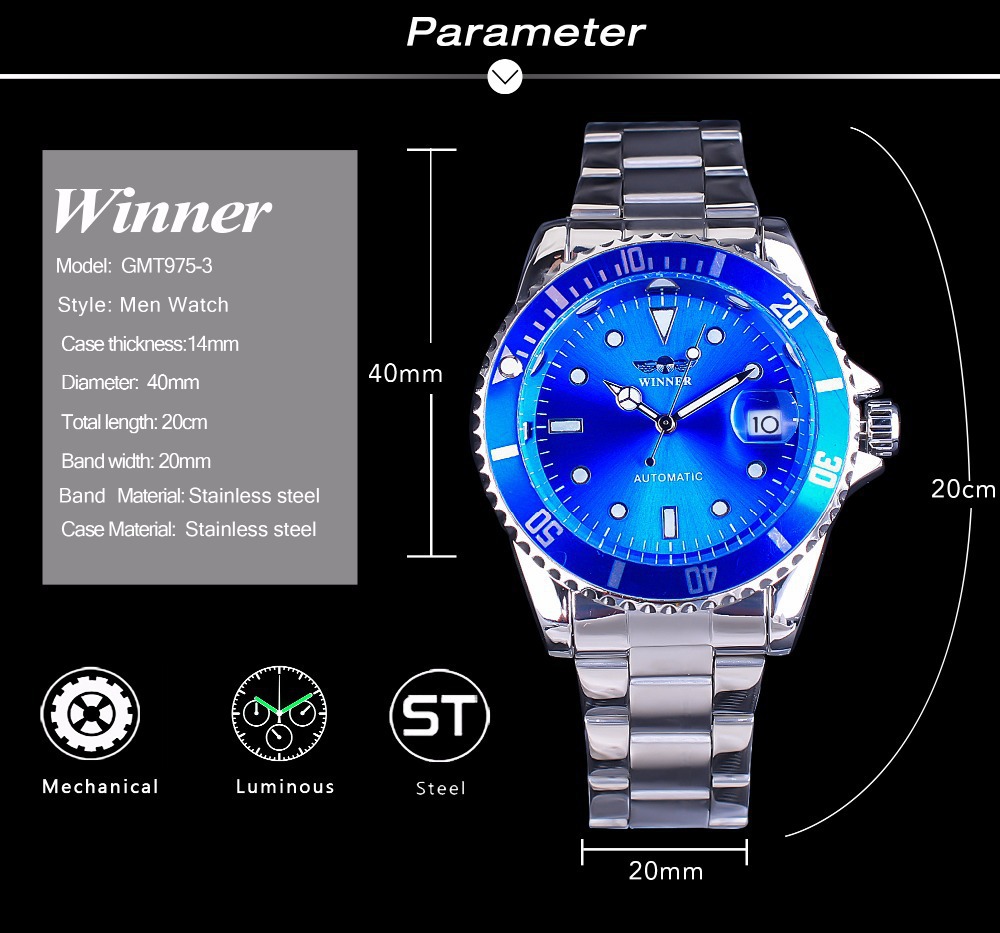 Automatic Mechanical Men's Watch Submariner Style Business Fashion_voghion.com