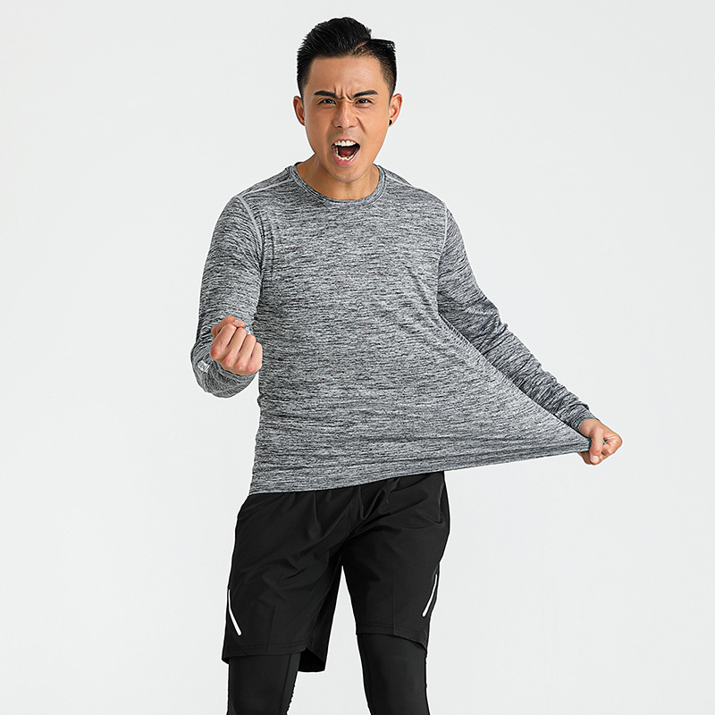 2022 otoño Camiseta de manga larga suéter de los hombres deportes de los hombres de fitness correr ropa de entrenamiento suelta camiseta casual