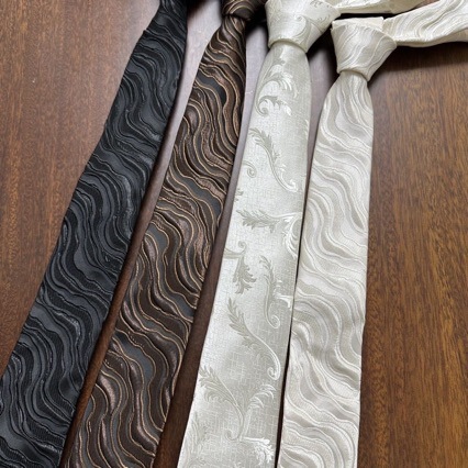 Men's Tie in Off-White and Black with 3D Vintage Pattern, Suitable for Groom, Casual Business Suit, Formal Wear, Commuting Fashion