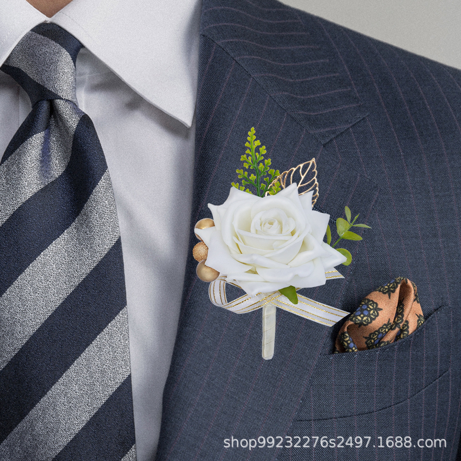 工廠結婚新郎新娘胸花婚禮現(xiàn)貨熱銷跨境訂婚襟花腕花胸花婚慶用品