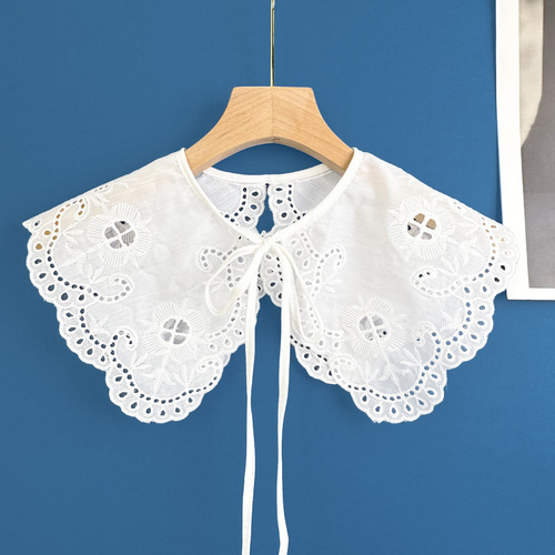 New water-soluble cotton embroidered fake collar, versatile women's model, hollow cloud shoulder collar, hot-selling e-commerce model
