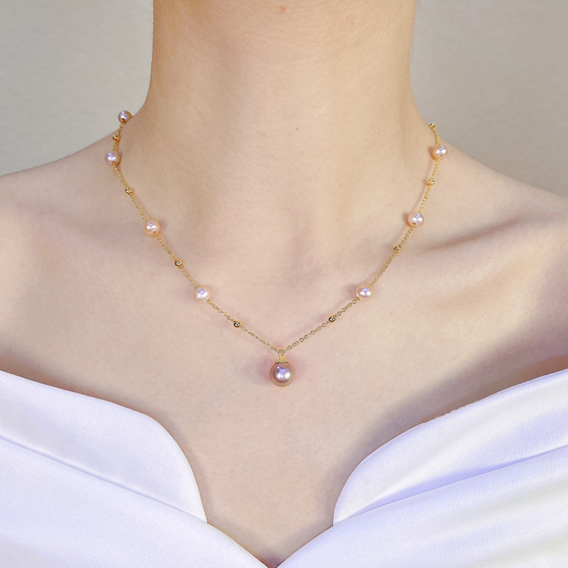 Freshwater Pearl, Copper Alloy Material Geometric Pattern Freshwater Pearl Copper Alloy Geometric Necklace