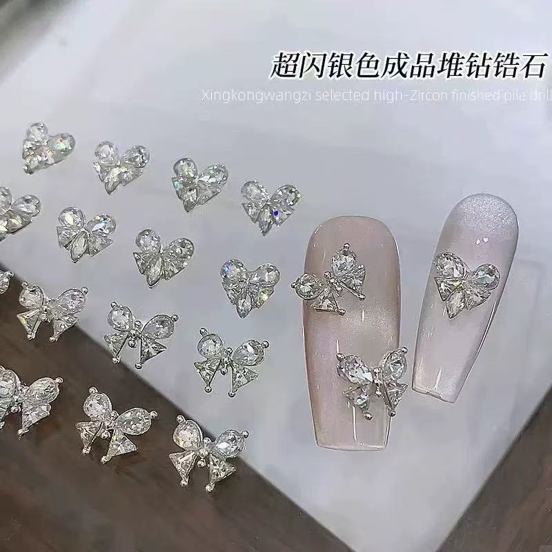 Finished Heart-Shaped Rhinestone Nail Art Alloy Nail Decoration Water Drop Heart Splicing Decoration Nail Rhinestone Wearable Nail Art Finished Heart-Shaped Rhinestone Nail Art Alloy Nail Decoration Water Drop Heart Splicing Decoration Nail Rhinestone Wearable Nail Art