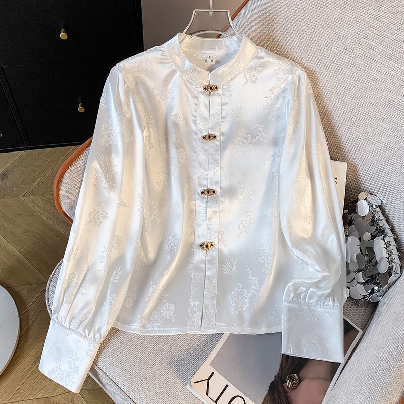 Autumn New Women's Clothing Retro New Chinese Style Daily Hanfu Shirt Brocade Horse Face Skirt Autumn New Women's Clothing Retro New Chinese Style Daily Hanfu Shirt Brocade Horse Face Skirt