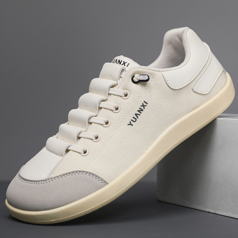 White Canvas Shoes for Men, Summer Breathable 2026 New Model, Slip-On Large Size Casual Soft-Soled White Sneakers