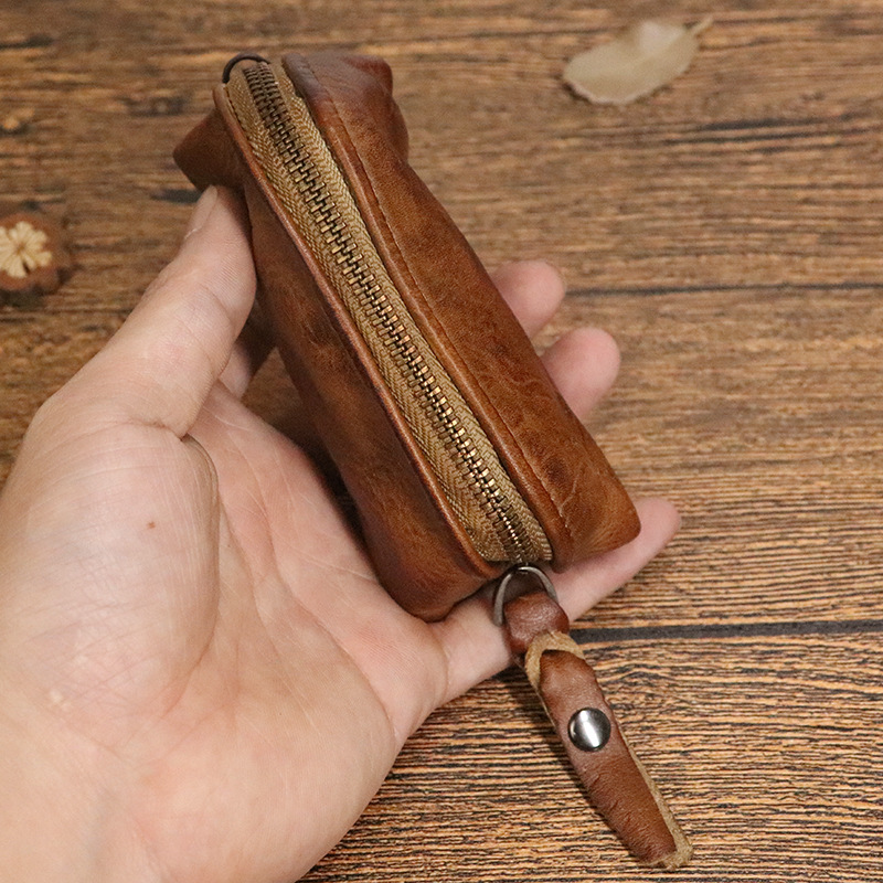 Īstas ādas soma, personalizēta vienkārša, ar pirmo kārtu no augu miecētas govs ādas, roku darbs, automašīnas atslēgu maciņš abiem._voghion.com