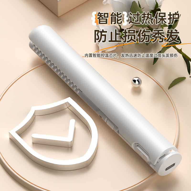 寮の新しい電気ヘアアイロン USB ミニ兼用プラグインヘアアイロンストレートカーリングポータブルクロスボーダー副子卸売|undefined