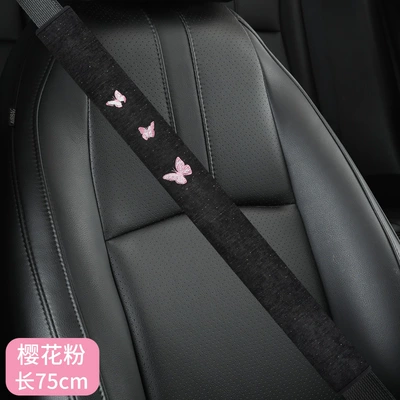 2026 Cross-Border Hot-Selling Butterfly Seat belt shoulder pad - sakura-pink-75cm
