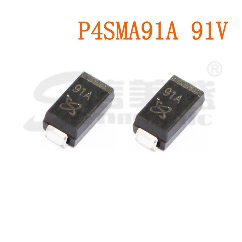 P4SMA91A 91V 丝印91A SMA DO-214AC 瞬态抑制二极管 TVS管 现货