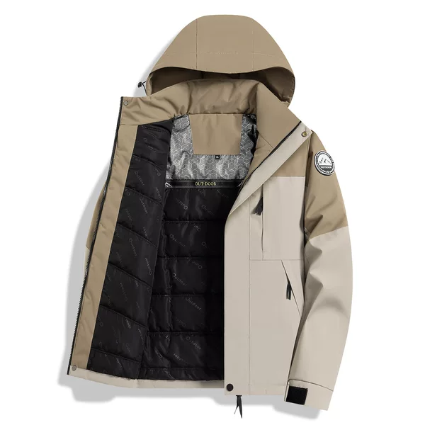 Mountain-Style Integrated Cotton Jacket, Windproof and Waterproof, Outdoor Sports Cotton Jacket, Graphene Thickened Warm Work Clothes, Customized