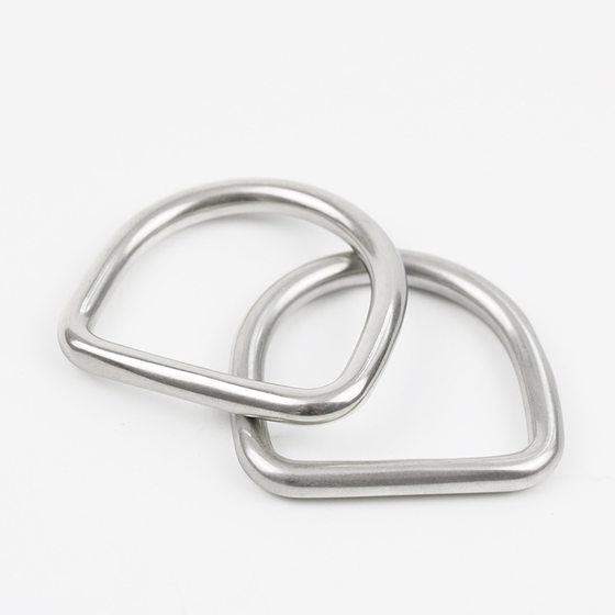 Spot stainless steel D-ring webbing buckle luggage hat accessories seamless steel ring marine semicircular metal ring wholesale