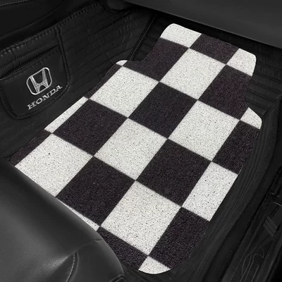 Universal Foot Pad – mat wire ring universal single-piece - silk-ring-simple-black-and-white-grid-front-floor-mat