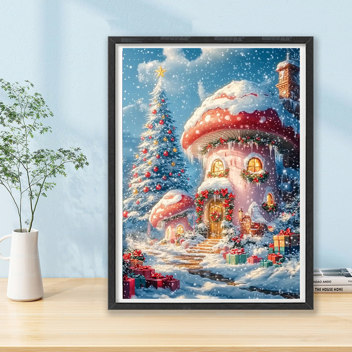 [Algodón importado] Mona Lisa Real Hielo y Nieve Hongo Casa de dibujos animados sala de estar bordado a mano image 6