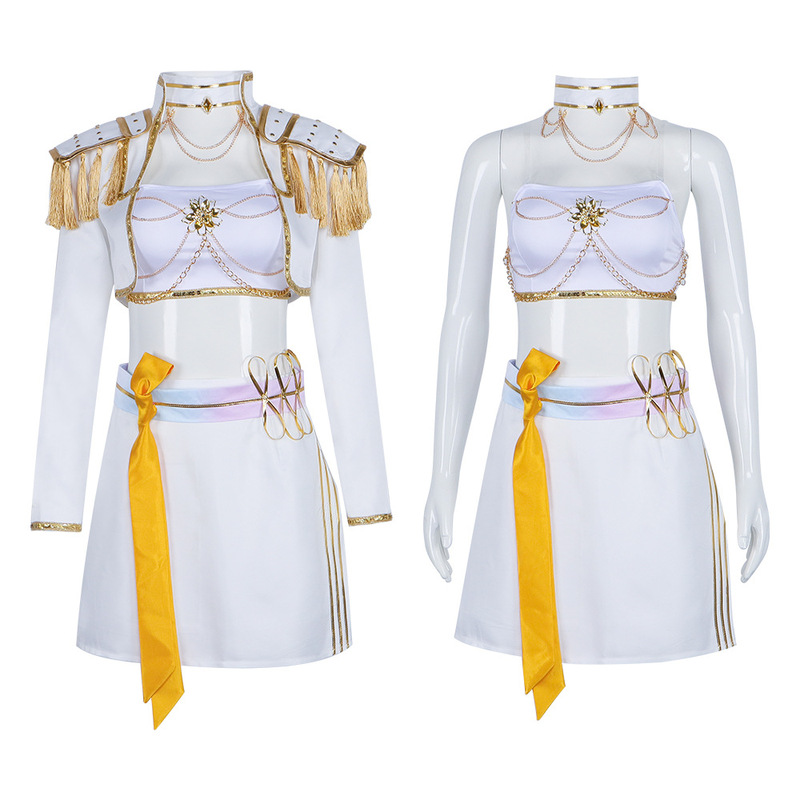 K-POP猎魔女团cos服 鲁米白色打歌服cosplay万圣节热门影视表演服|undefined