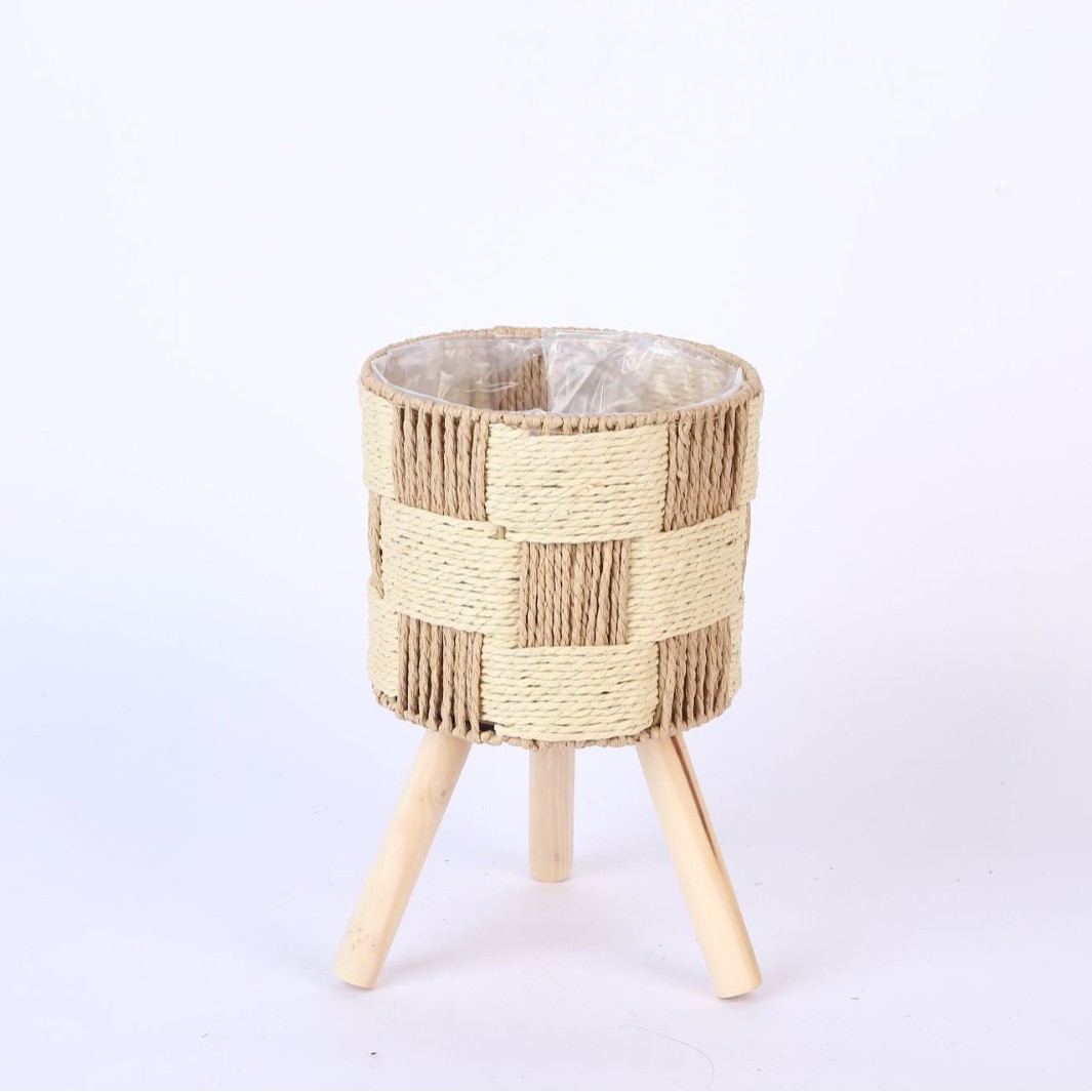 Estante para Macetas de Ratán Hecho a Mano, Ratán y Bambú, Hecho a Mano, para Sala de Estar y Balcón