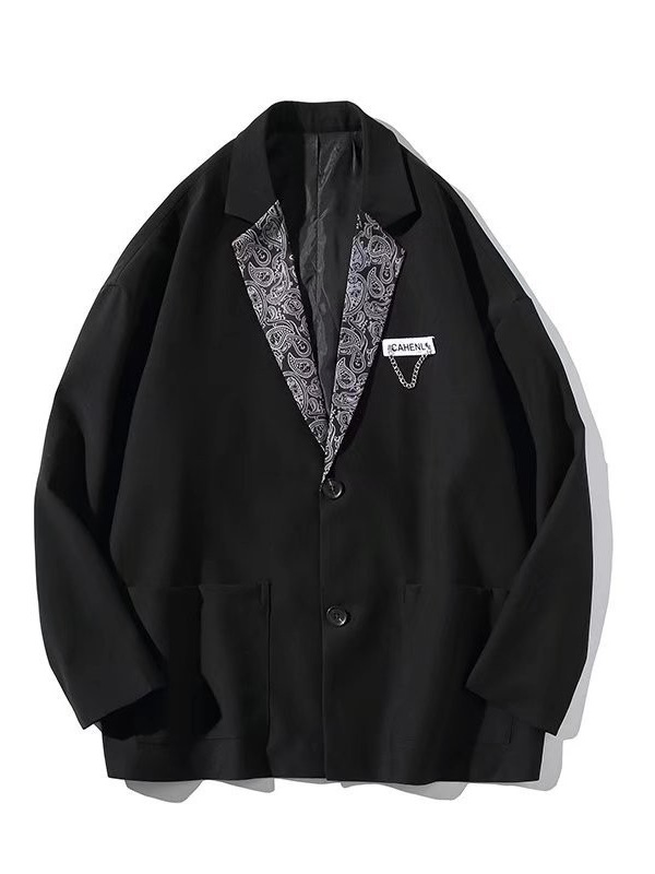 2024 marca nacional de moda flor de anacardo decoración de cadena traje hip-hop frita calle hombres y mujeres traje bf chaqueta moda moda