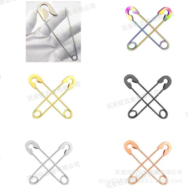 Source Factory 316 Titanium Steel Pin Earrings Punk Dumbbell-Shaped Paperclip Ear Studs Unisex Accessories