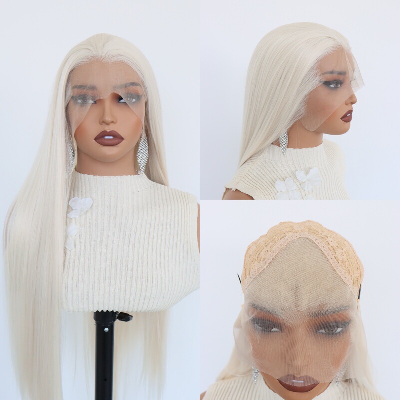 Ivory White Versatile Three-Pointed Ancient Style Hand-Crocheted Wig 13*4 Front Lace Beauty Point Hanfu Hand-Crocheted Wig Cosplay Ivory White Versatile Three-Pointed Ancient Style Hand-Crocheted Wig 13*4 Front Lace Beauty Point Hanfu Hand-Crocheted Wig Cosplay