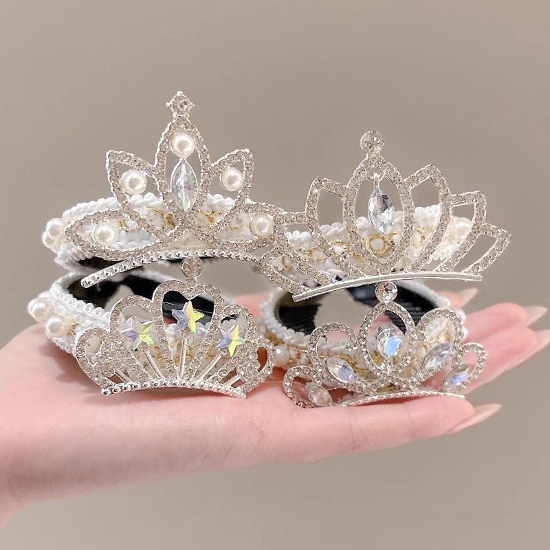 Nuevo tocado de princesa para niños perlas corona perla perilla