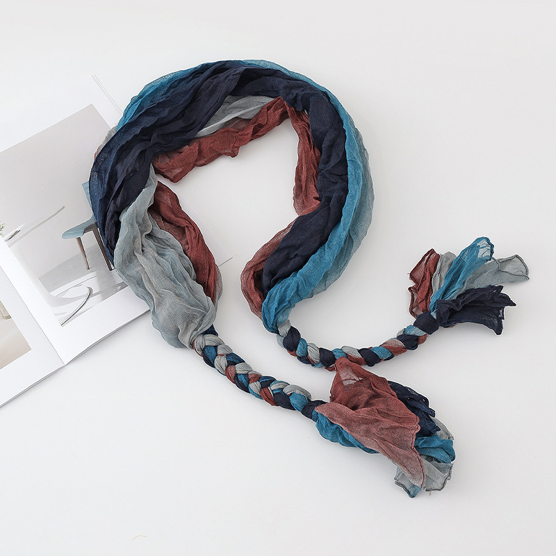 Chal para mujer, verano de moda, nuevo estilo, chal de giro pequeño, bufanda, toalla de seda con protección solar teñida personalizada, pañuelo en la cabeza, bufanda