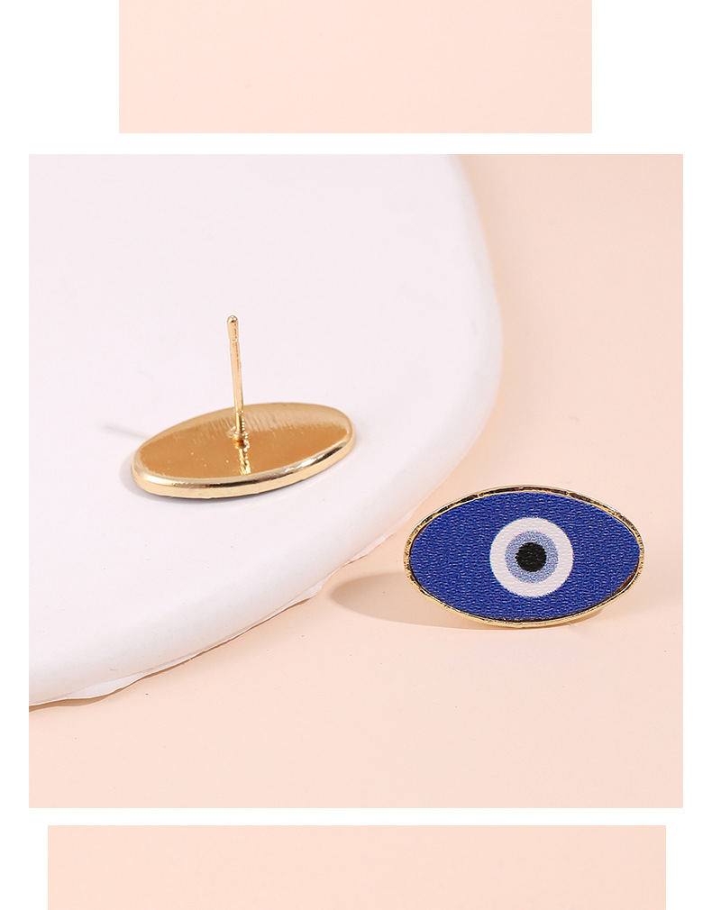 Fashion Devil's Eye Pu Leather Handmade Women's Ear Studs 1 Pair display picture 2