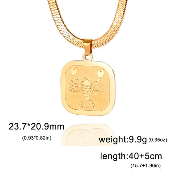 Retro matte square pendant