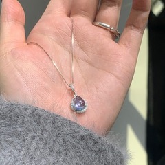 「人魚の涙」S925 スターリングシルバー ウォーター ドロップ 天然アクアマリン ネックレス レディース ニッチ ライト ラグジュアリー ファッション ハイエンド センス