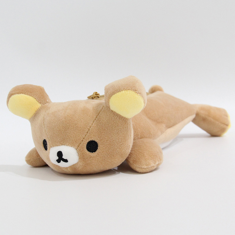 かわいい日本の怠惰な熊のぬいぐるみの筆袋の立体の茶色の熊の文房具の箱の学生の鉛筆の袋の収納袋|undefined