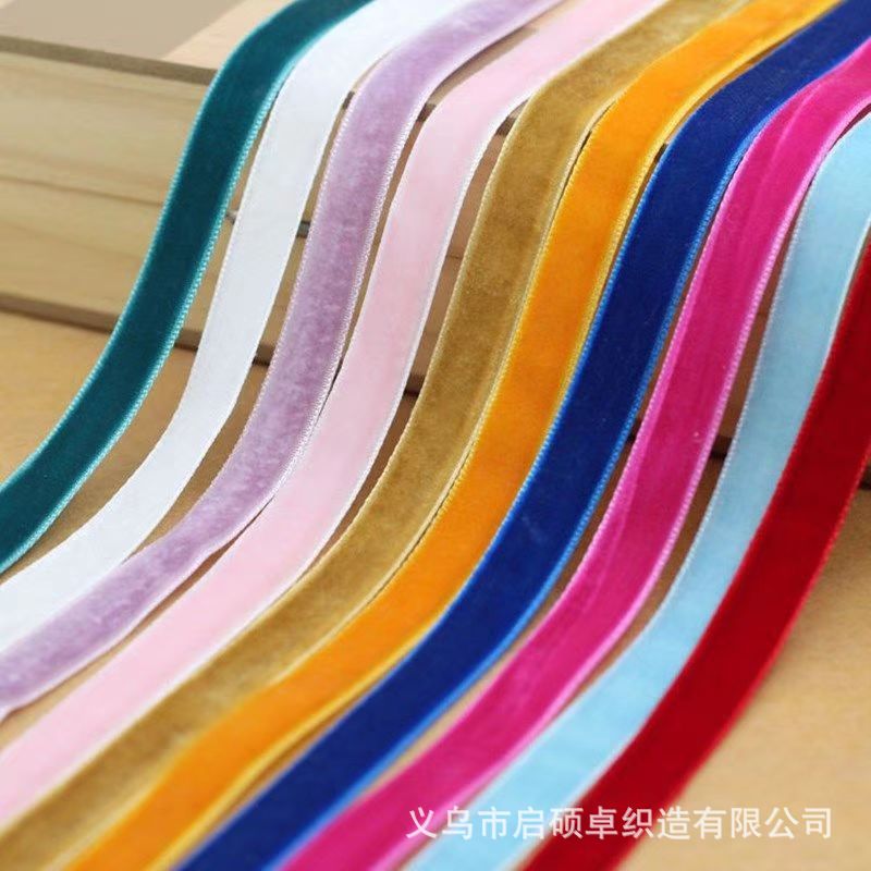 Multi-tamaño de terciopelo correa DIY accesorios de arco hechos a mano flocado unilateral correa de adornos de cabello material de arco de cabello