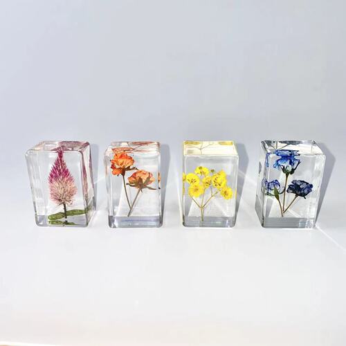 Avivi Brand Hand-Droplet Resin Dried Flower Bookend Transparent Amber Dried Flower Specimen Hot Selling New Product