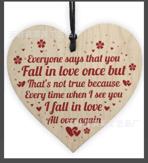 Colgante de pieza de madera de amor estilo amor 1 paquete