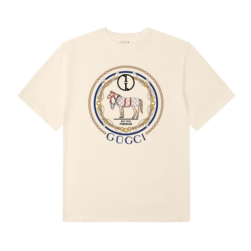 Short-Sleeved Summer New Cross-Border Printed Logo Men's T-Shirt Casual Wholesale Round Neck Top Exquisite Loose Cotton T-Shirt Short-Sleeved Summer New Cross-Border Printed Logo Men's T-Shirt Casual Wholesale Round Neck Top Exquisite Loose Cotton T-Shirt