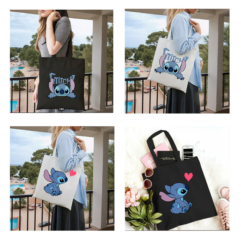 Amazon Cross-Border Spot Canvas Bag Stitch Pattern Handbag Shoulder Bag Student Fashion Handbag Amazon Cross-Border Spot Canvas Bag Stitch Pattern Handbag Shoulder Bag Student Fashion Handbag