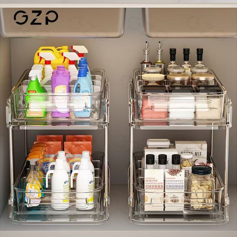 Pull-Out Storage Rack under the Sink, Bathroom Cabinet Storage, Layered Storage for Bathroom/Toilet, Various Gadgets for the Kitchen
