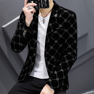 Casual Suit Men's Top Youth Korean Fashionable Men's Jacket Single Top 2024 New Slim-fit Small Suit