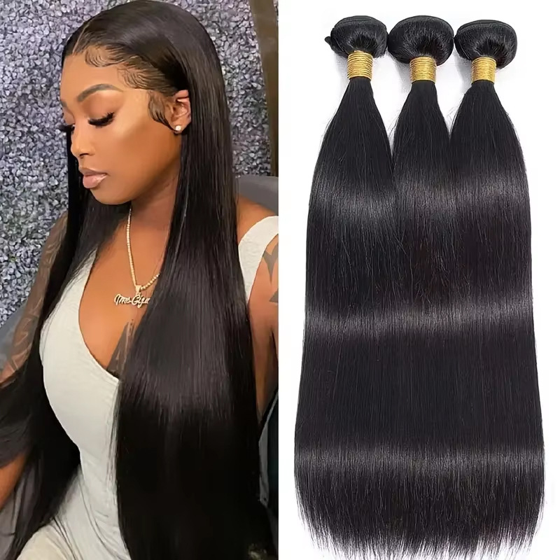 跨境假发11A顺发发条真人发欧美假发真发发帘bundles human hair
