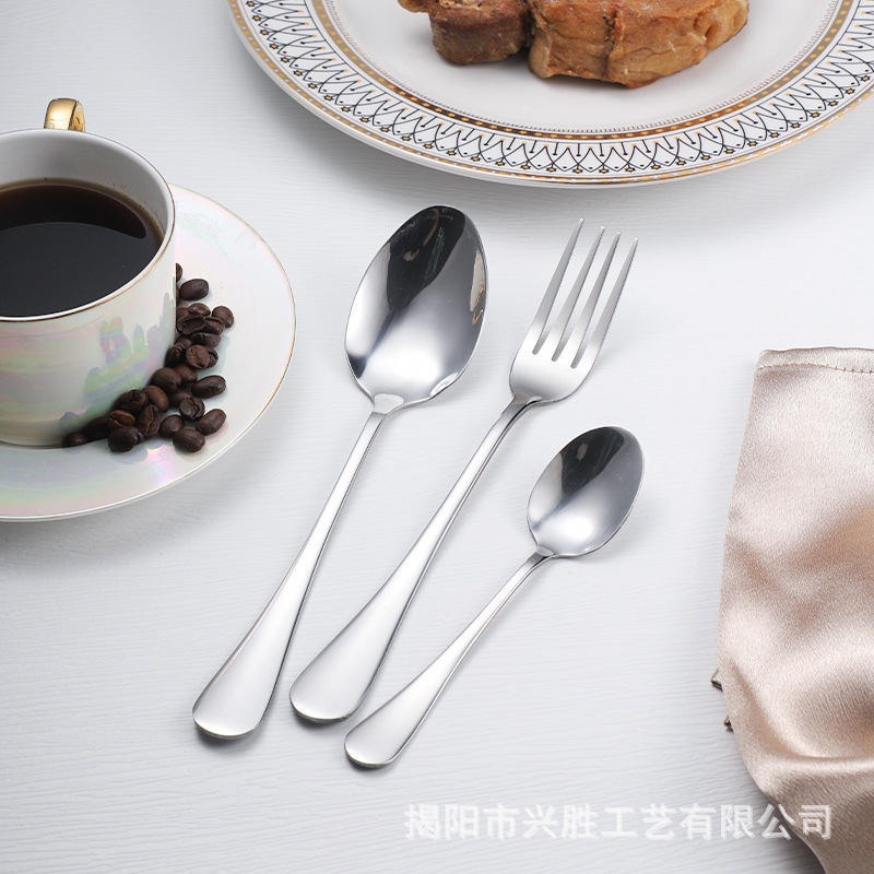 Stainless Steel Tableware, Western-Style Tableware, Steak Knives, Simple Hotel Restaurant Cutlery, Cross-Border Knife, Fork, and Spoon, Hotel Tableware Wholesale Stainless Steel Tableware, Western-Style Tableware, Steak Knives, Simple Hotel Restaurant Cutlery, Cross-Border Knife, Fork, and Spoon, Hotel Tableware Wholesale
