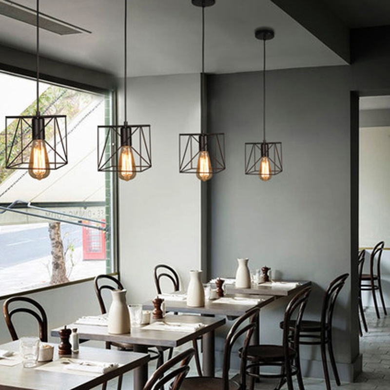Restaurante creativo comedor lámpara de mesa moderna personalidad simple retro pequeña lámpara pasillo lámpara colgante bar lámparas de estilo industrial