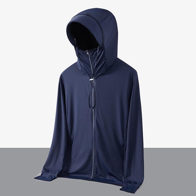 Pareja de verano ropa de protección solar para hombres cómodos y casuales gran tamaño ultra delgada ropa de protección solar transpirable con capuchon de hielo para hombres