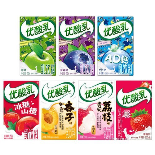 Whole Box of Yogurt Lx24 Original Flavor, Various Flavors of Milk, Breakfast Milk Drinks, Yogurt, Multiple Types, 250ml Wholesale Box Packaging
