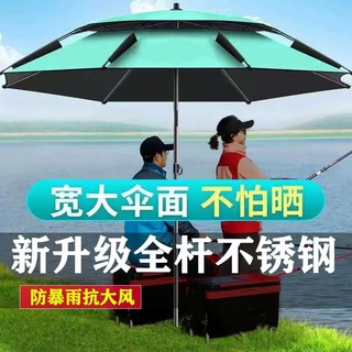 钓鱼伞雨伞户外专用防雨钓箱大钓伞2024新款加厚防晒遮阳伞黑胶