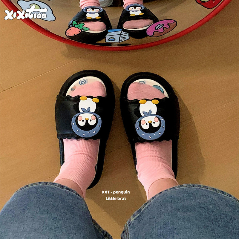 Thin Strips of Personalized Cute Penguin Eva Soft-Soled Comfortable Sandals for Summer Home and Outdoor Wear Lightweight Slippers for Women Thin Strips of Personalized Cute Penguin Eva Soft-Soled Comfortable Sandals for Summer Home and Outdoor Wear Lightweight Slippers for Women