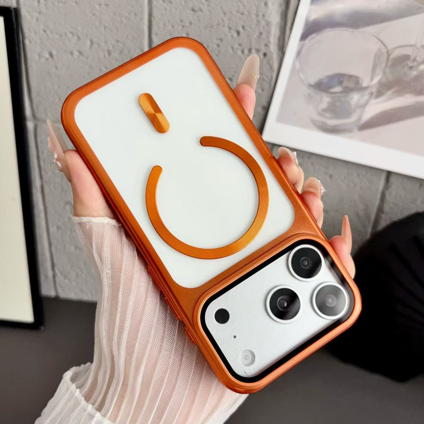 Funda Magnética con Soporte para iPhone 18 Pro de PC Anti-caídas