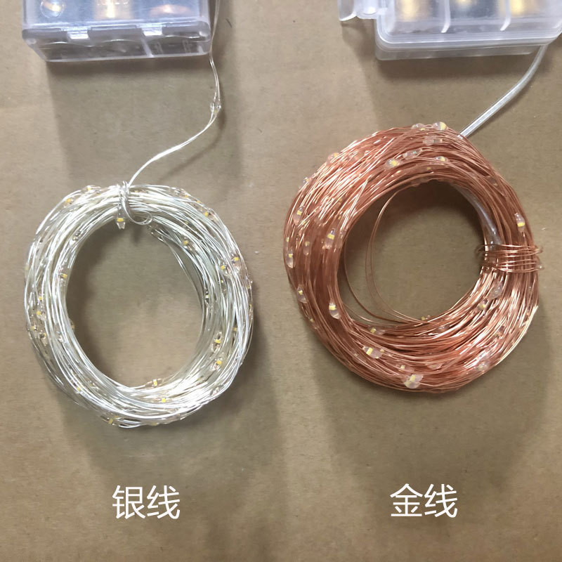 Transfronterizos led cable de cobre string control remoto caja de baterías impermeables cable de cobre ramo de flores caja de regalo de Navidad lámpara decorativa