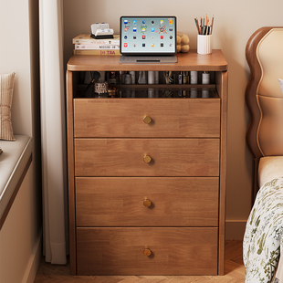 ✅ Solid Wood Dressing Table Small Bedroom Modern Simple Dressing Table Cream Style Mini Flip Bedside Storage Cabinet One