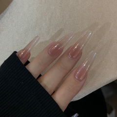 白桃甜酒3000瓦小燈泡電鍍極光漸變成品預製甲片手工噴塗美甲甲片