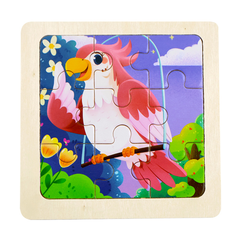 Fábrica directa de niños pequeños 9 piezas de dibujos animados de madera plano rompecabezas puzzle puzzle juguetes de educación temprana para bebés image 37
